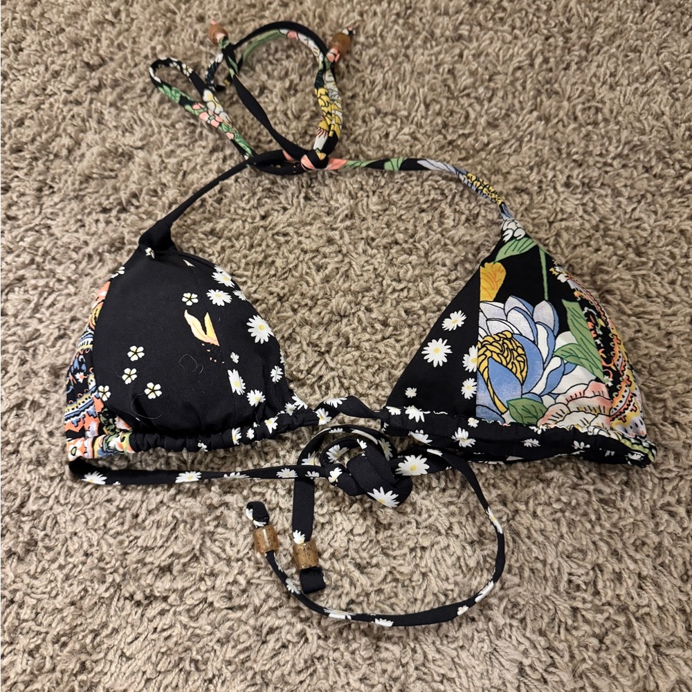 Maaji Black and White Triangle Bikini Top